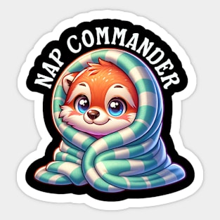 Funny Kawaii Nap Commander for Kids and Adults who love to Nap Sticker